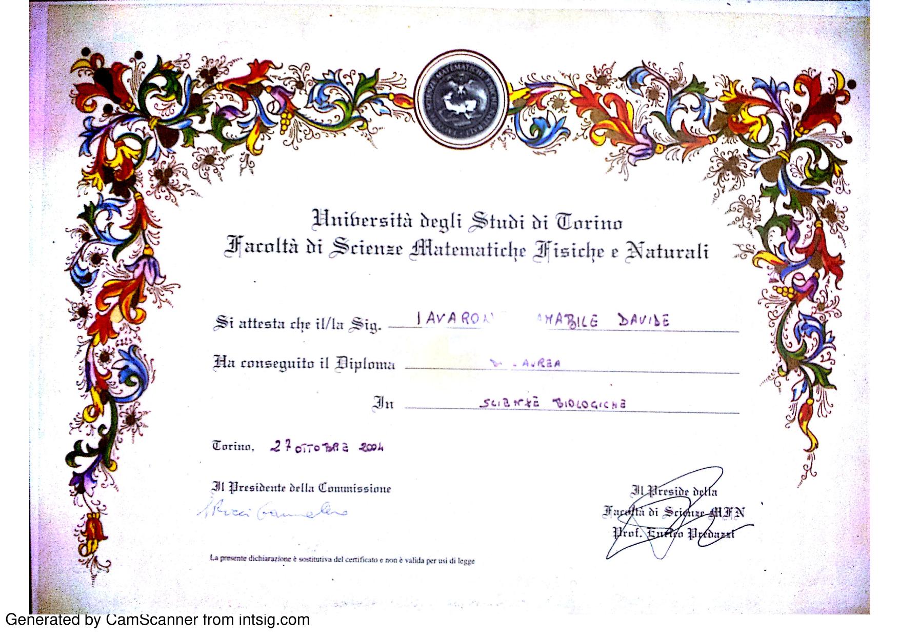 Laurea Scienze Matematiche, Fisiche e Naturali